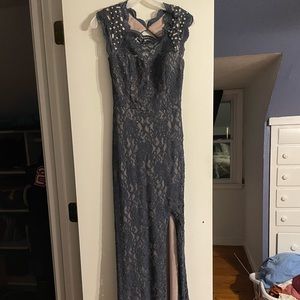 Blue Lace Prom/Winter Formal/Homecoming/Winter Sports Dress - Size 5